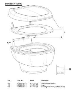Seat And Cover For Dometic VT2500 Vacuum Toilet - No Longer Available -RV Comfort Outlet Store Seat and Cover for Dometic VT2500 Vacuum Toilet Dometic 1600862236