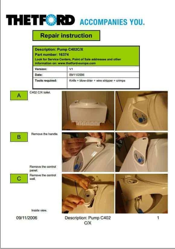 Thetford SC200 C2 C400 C200 Cassette Toilet Water Pump Caravan Motorhome Toilet 3 Thetford SC200 C2 C400 C200 Cassette Toilet Water Pump Caravan Motorhome Toilet - Image 3