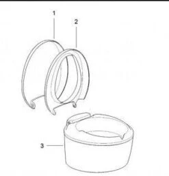 Thetford SC223 SEAT And COVER WHITE For Cassette Toilet